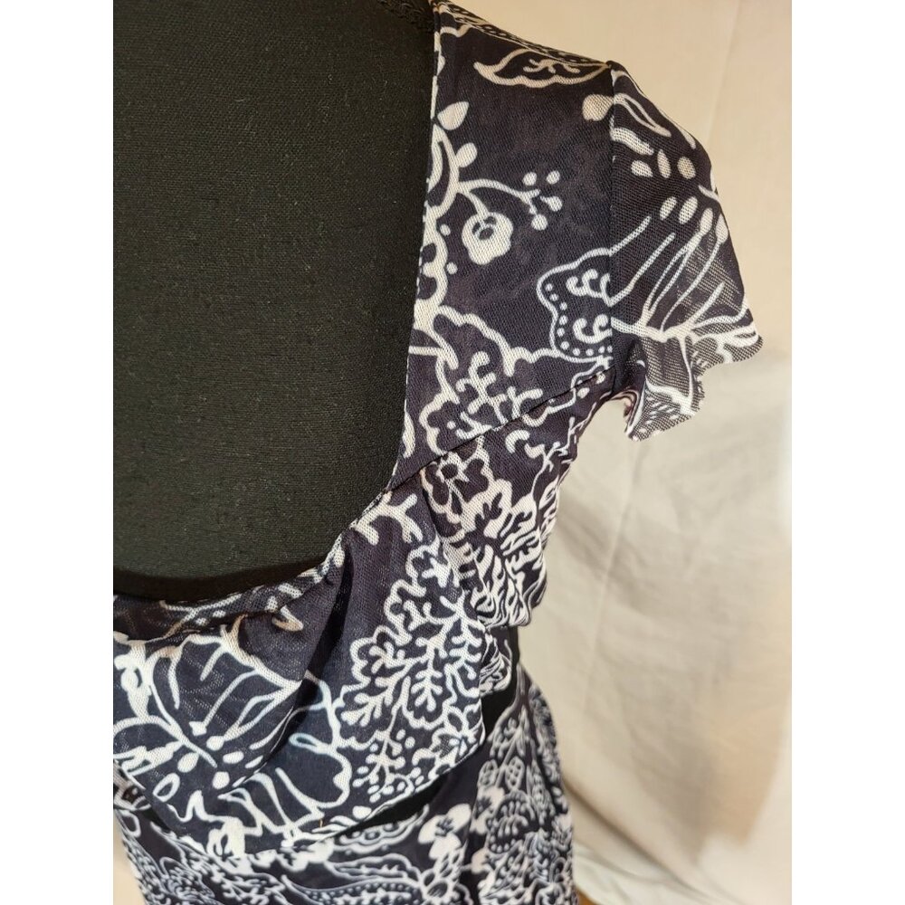 Vintage Y2K Sweet Pea by Stacy Frati Anthropologie Black Paisley Baby Doll Top L - Picture 2 of 6